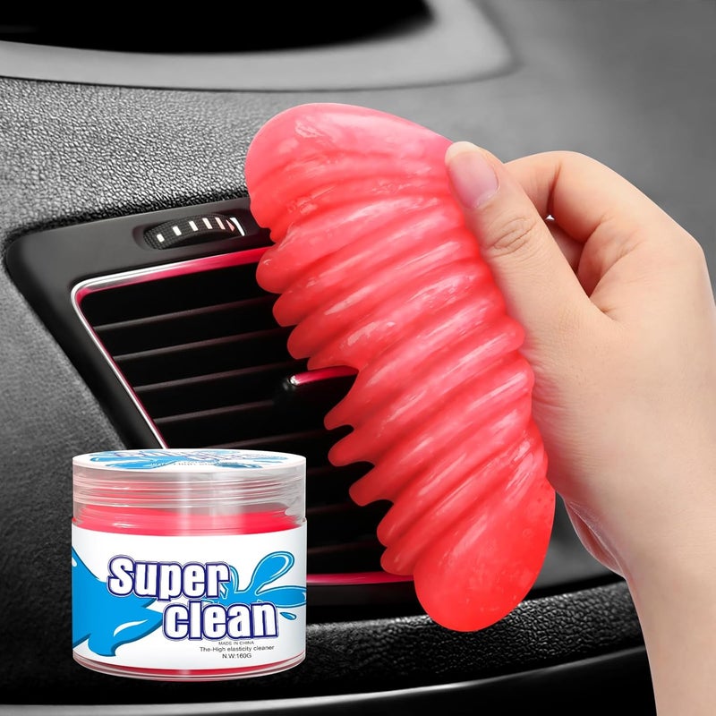 TeSabMi Car Cleaning Gel Car Cleaning Putty Car Putty Car Interior Cleaner Car Slime Car Detailing Kit Car Accessories Gifts for Men Women Stocking Stuffers Red - Image 1